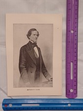 Antique Book Plate Jefferson Davis Portrait Print Civil War Confederate Presiden