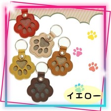 Pet Memorial Paw Print Keychain Holder for Pet Fur Keepsake