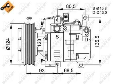 NRF 32408 Compressor, Air Conditioning for Mazda