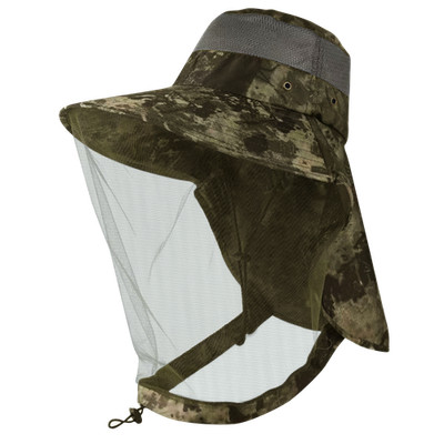 Outdoor Anti-Mosquito Sun Hat with Neck Flap Wide Brim Cap UV & Bug Protection