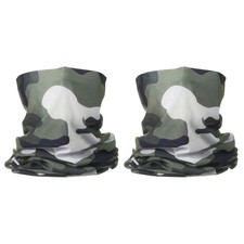 2pcs Summer Cooling Neck Gaiter Sun Protection Face Mask, Green
