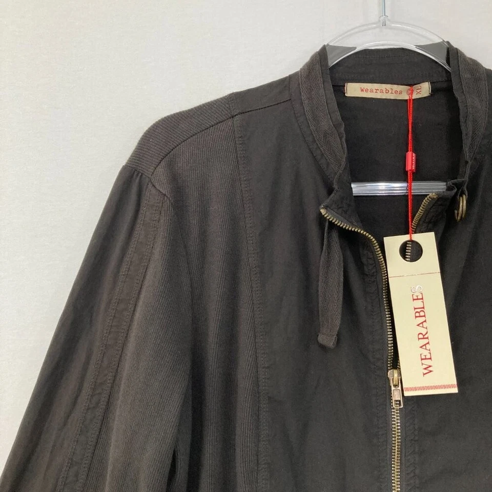 Nueva Chaqueta XCVI Wearables Talla XL Negra Cremallera Completa Grunge Boho Gorpcore Foto 3 de 4