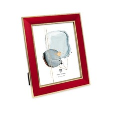 Isaac Jacobs Velvet Picture Frame Metallic Gold Double Border Photo Frame