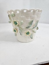 Belleek Basket With Yellow Flowers 3 Tall Mad...