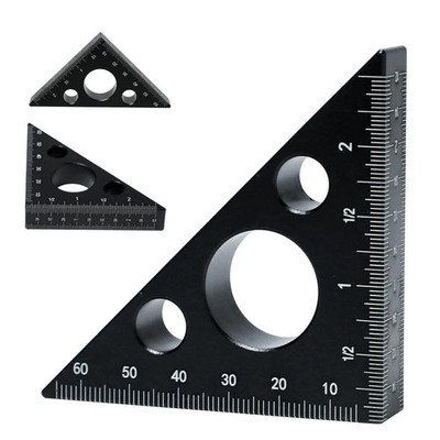 Aluminium Alloy Right Triangle Angle Ruler, 45/90 Degrees Multi Angle Constru...