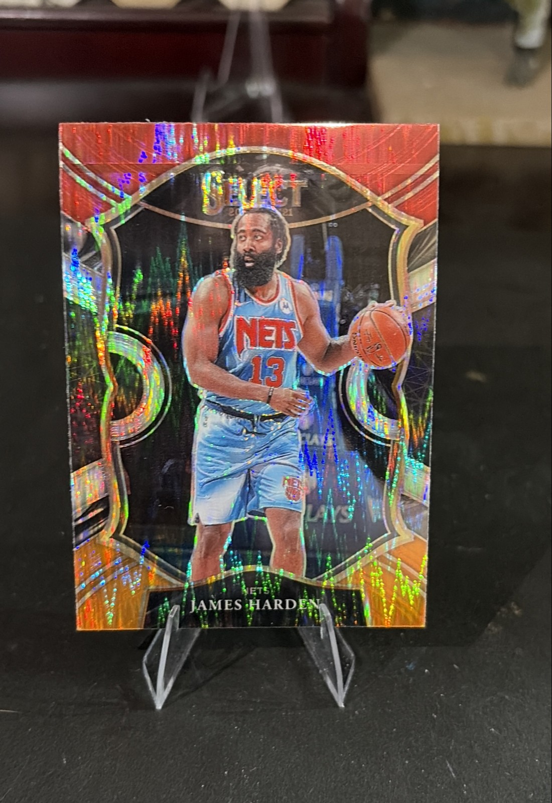 2020-21 Panini Select - Concourse James Harden #12 Red White Orange Flash Prizm