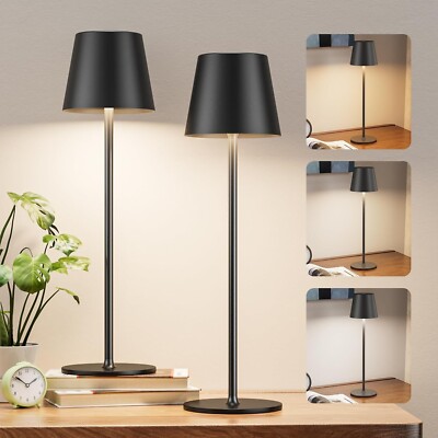 Akku Tischlampen 2er Set wiederaufladbar, 5000mAH batteriebetriebene Lampe