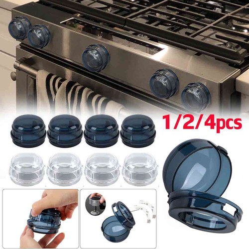 1~4X Adhesives Stove Knob Safety Covers Child Proof Lock for Kids Toddlers Baby