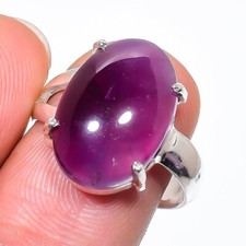 Purple Amethyst Gemstone Handmade 925 Sterling Silver Jewelry Ring Size 7 US