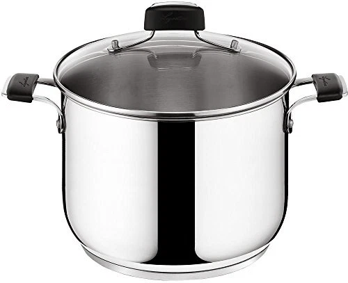 LAGOSTINA PENTOLA ALTA TEMPRA IN ACCIAO INOX E COPERCHIO VETRO CM 18 20 22 24 26 - Immagine 2 di 4