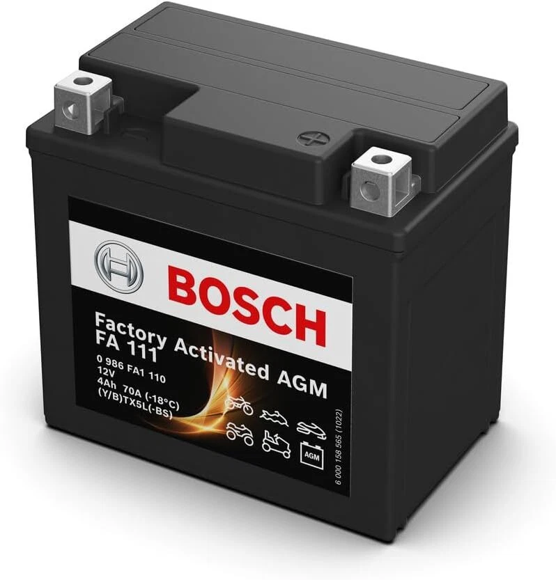 BATTERIA BOSCH FA111 YTX5L-BS SIGILLATA KEEWAY Hurricane 50 2007-2008 Foto 2 de 4