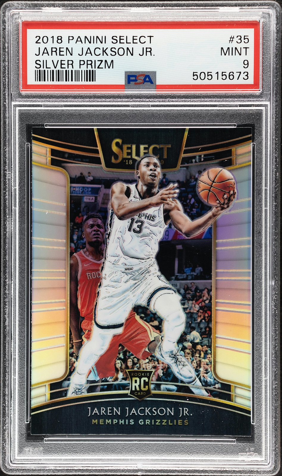 2018 Panini Select Jaren Jackson Jr. Prizms Silver #35 PSA 9 Rookie RC