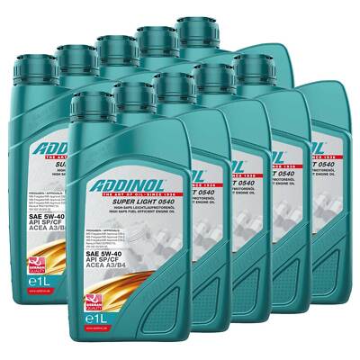 Motoröl Motor Öl ADDINOL 5W-40 Super Light 0540 10 X 1 Liter für Peugeot Renault