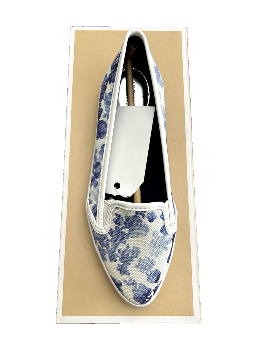 Michael Kors Olive Slip on Size 6 Blue White Floral Printed 