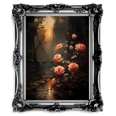Forgotten Rose Garden Gothic Wall Art Romantic Lost Place Wall