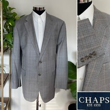 Chaps Ralph Lauren Two Button Blazer Silk Wool Blend Sport Coat Jacket Size 46L