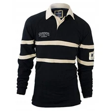 Guinness Black & Cream Rugby Jersey Uni Sex Officially Licensed Choose Your Size