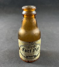 Vintage Fort Pitt Beer Miniature Glass Bottle - Made in USA