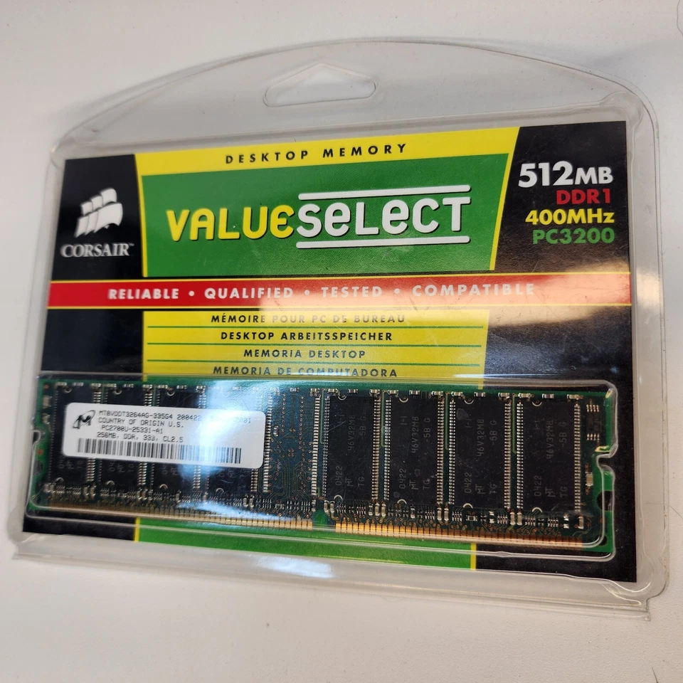 New Corsair Value Select Note book Memory 512MB DDR1 400MHz PC3200  - Image 2 of 4