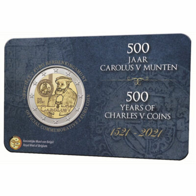 2021 Belgium   2 Euro BU Coin - Charles V's Carolus Guilder 500 years DUTCH CARD
