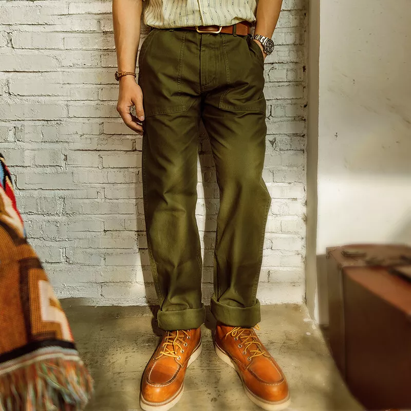 Red Tornado 8oz OG-107 Baker Pants Straight Leg Mens Casual Trousers Olive  Green