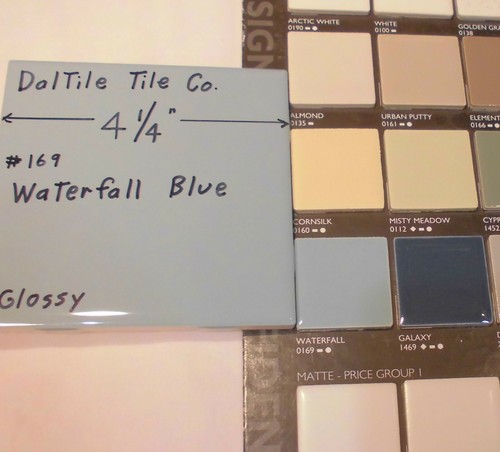 5 pcs. Waterfall Blue: 4-1/4" Glossy Ceramic Tile by Daltile, Light Blue, NEW - Picture 3 of 12
