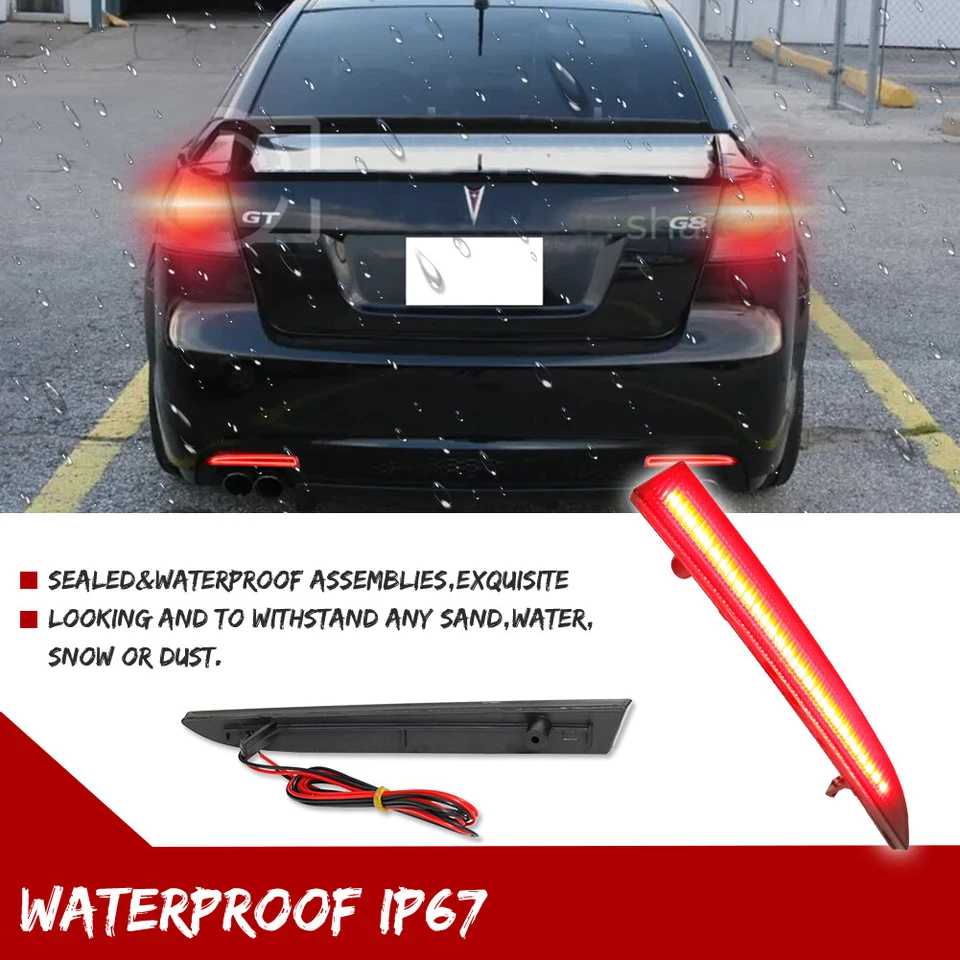 Для 2008 2009 Pontiac G8 черный объектив задние отражатели противотуманные фары задние/тормозные лампы - Изображение 4 из 4