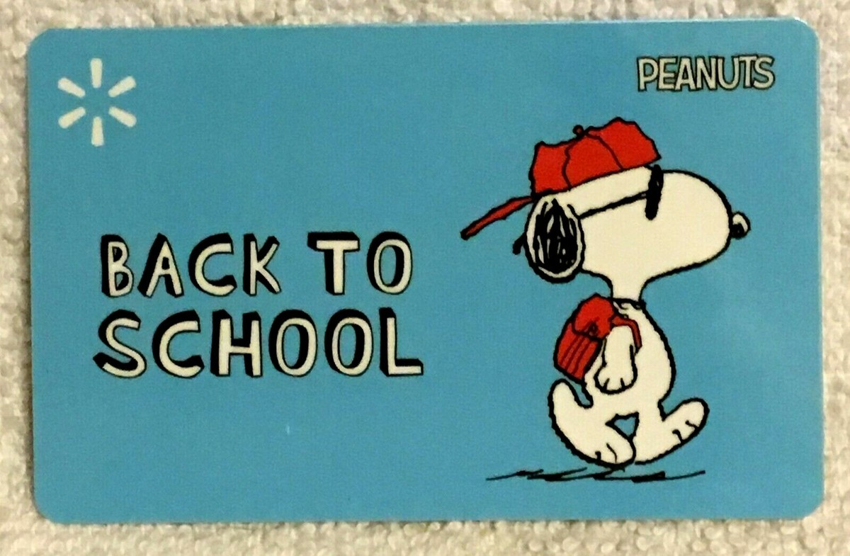 WalMart Peanuts Snoopy Joe Cool Back to School 2020 Gift Card FD