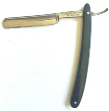 VINTAGE F.W. BORGERMANN DUSSELDORF GERMANY SOLINGEN STRAIGHT RAZOR BLACK HANDLE