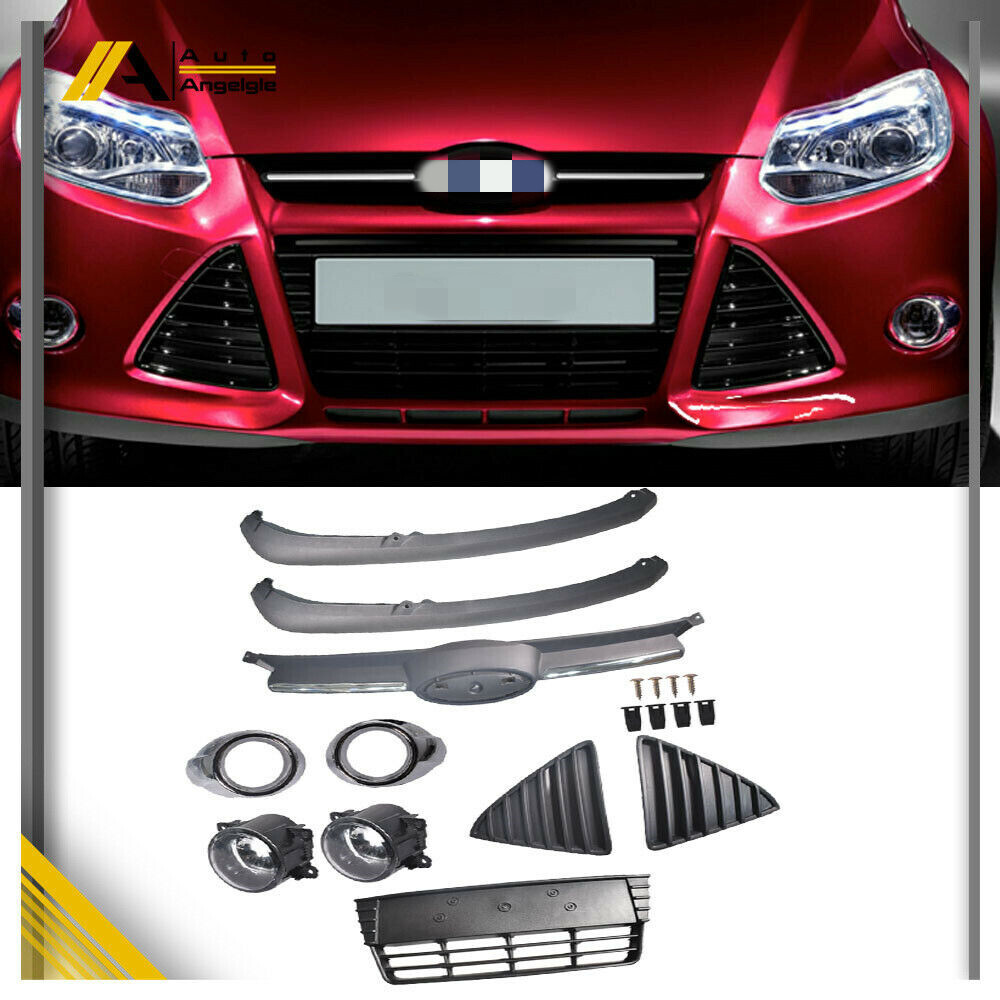 2012-2014 Ford Focus Front Bumper Grill Cover with Fog Lights Assembly  