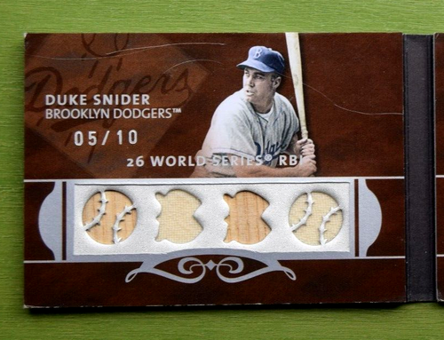Duke Snider 2008Topps Sterling booklet Auto 8 gu jersey bat auto /10 - Picture 2 of 4