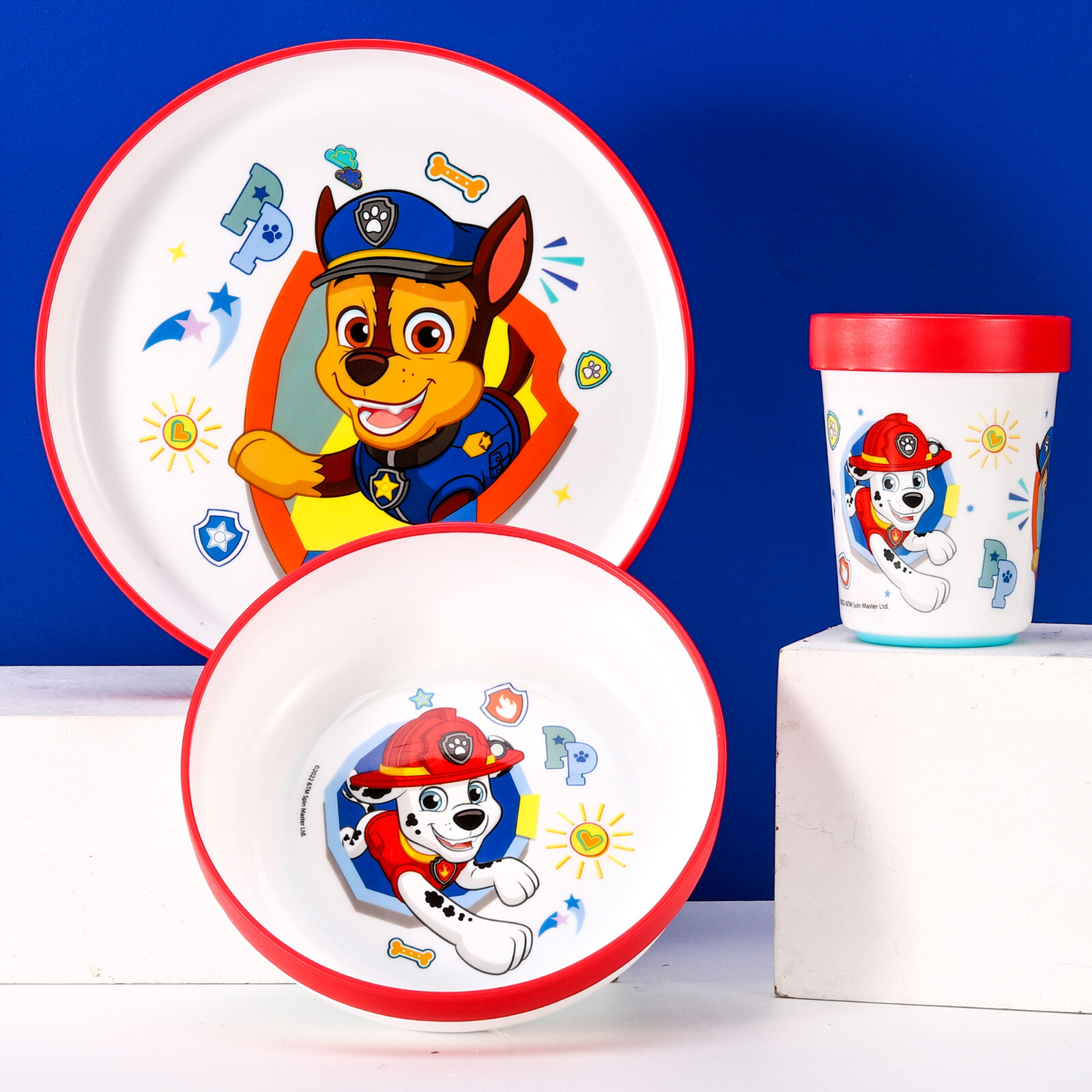 Paw Patrol Kids 6 Piece Dinnerware Cutlery Set - Plate/Bowl/Cup/Knife/Fork/Spoon