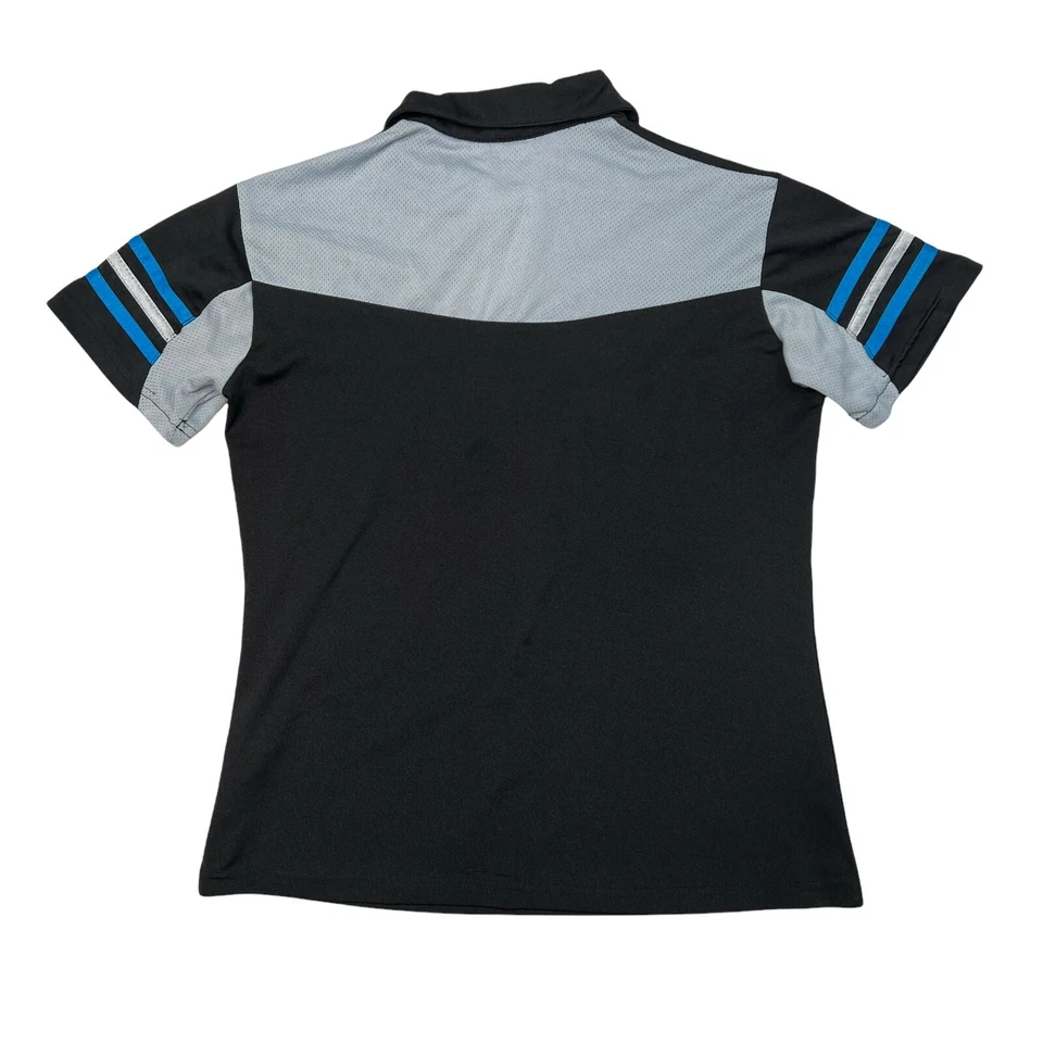 Adidas VTG Three Stripes Short Sleeve Polo T-Shirt Black Blue Kids Girls XL - Image 2 of 4