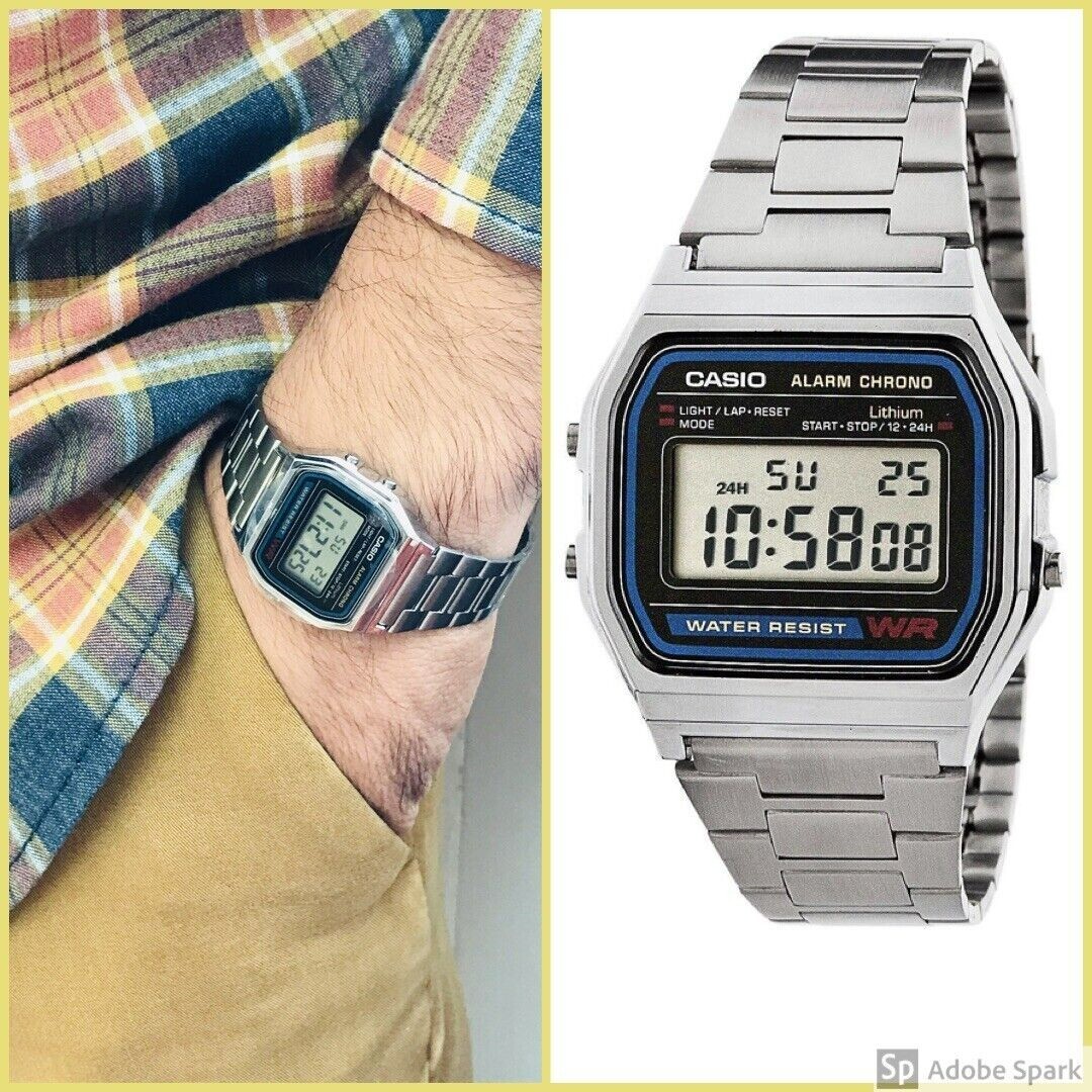 Reloj Reloj Reloj Retro Digital Unisex Para Hombre Mujer Casio Retro A-158W A-158