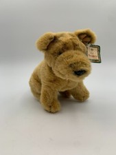 Russ Berrie Pet Menagerie Pugsley Stuffed Dog Plush Toy Shar Pei Pug Brown 1987