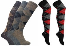 1,3 Pairs Girls Argyle Knee High Long Socks Fancy Costume School Golf Sport 12-3
