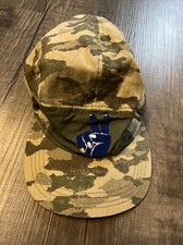 Camo Kids Boys Flat Front Cap Adjustable Hat Blue Peace Sign Hat EUC