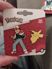 Pok mon Ash And Pikachu Two Pin Set NWT