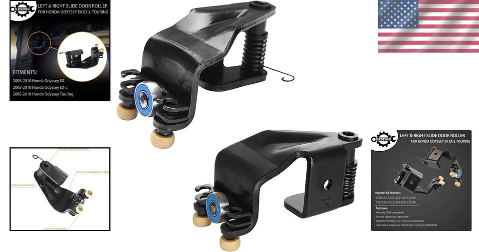 Conjuntos de rodillos de puerta corredera de alto rendimiento para Honda Odyssey 2005-2010 Foto 2 de 4