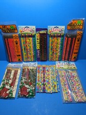 Mixed Lot of 136 Holiday Pencils Unsharpened Halloween Christmas Easter Sizzlers