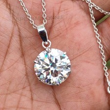 RARE 20.90 Ct Certified White Diamond Solitaire necklace FREE Diamond studs 