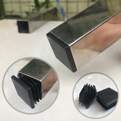 Black Blanking End Plastic Cap Square Tube Bungs Insert Pipe Box Chair Plug - Picture 4 of 16