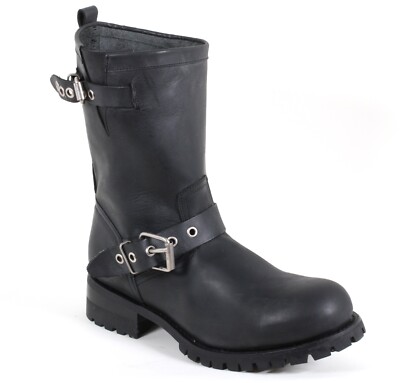 11 Bikerstiefel Motorradstiefel Engineer Traktorsohle Stahlkappe Leder 48