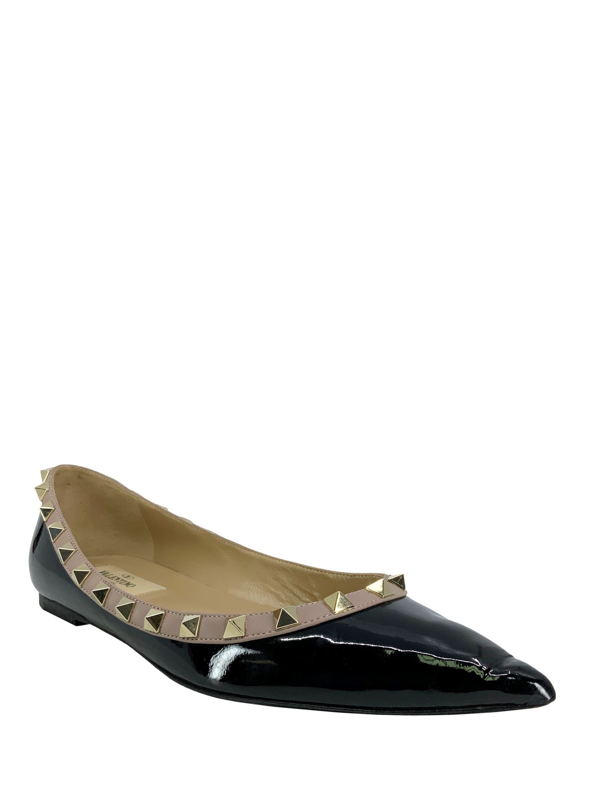 Valentino Patent Leather Rockstud Ballerina Flats Size