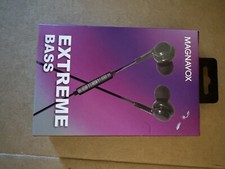 Magnavox Extreme Bass Earphones with Microphone 10mm Drivers 9hz-32hz Black