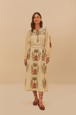FARM RIO Womens Designer Tropical Flower Embroidered Maxi Skirt S BNWT RRP $565