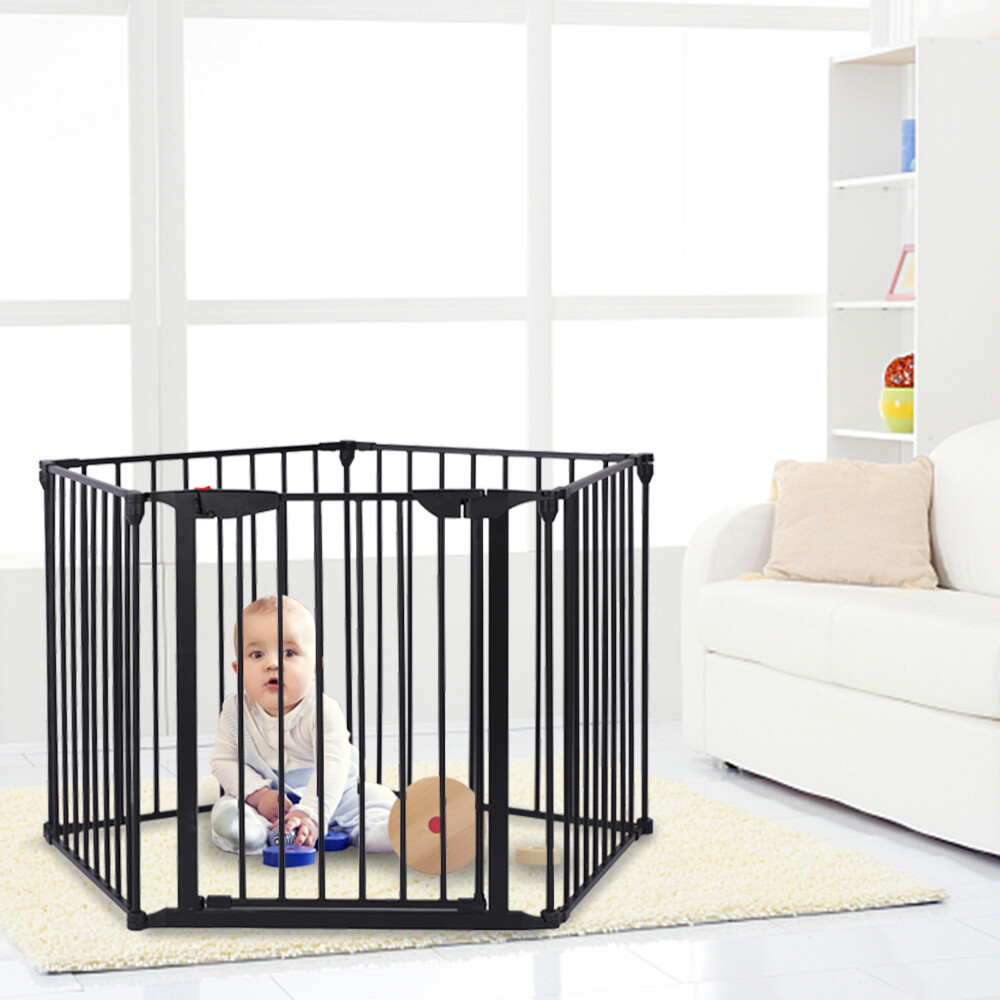 Baby Child Safety Gate Fire Gate Fireplace Pet Dog Cat Fence Steel