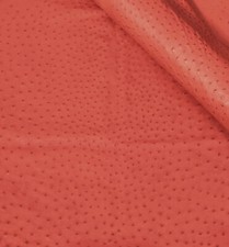 Ostrich Leather Hide Paprika Color Saddle Finish