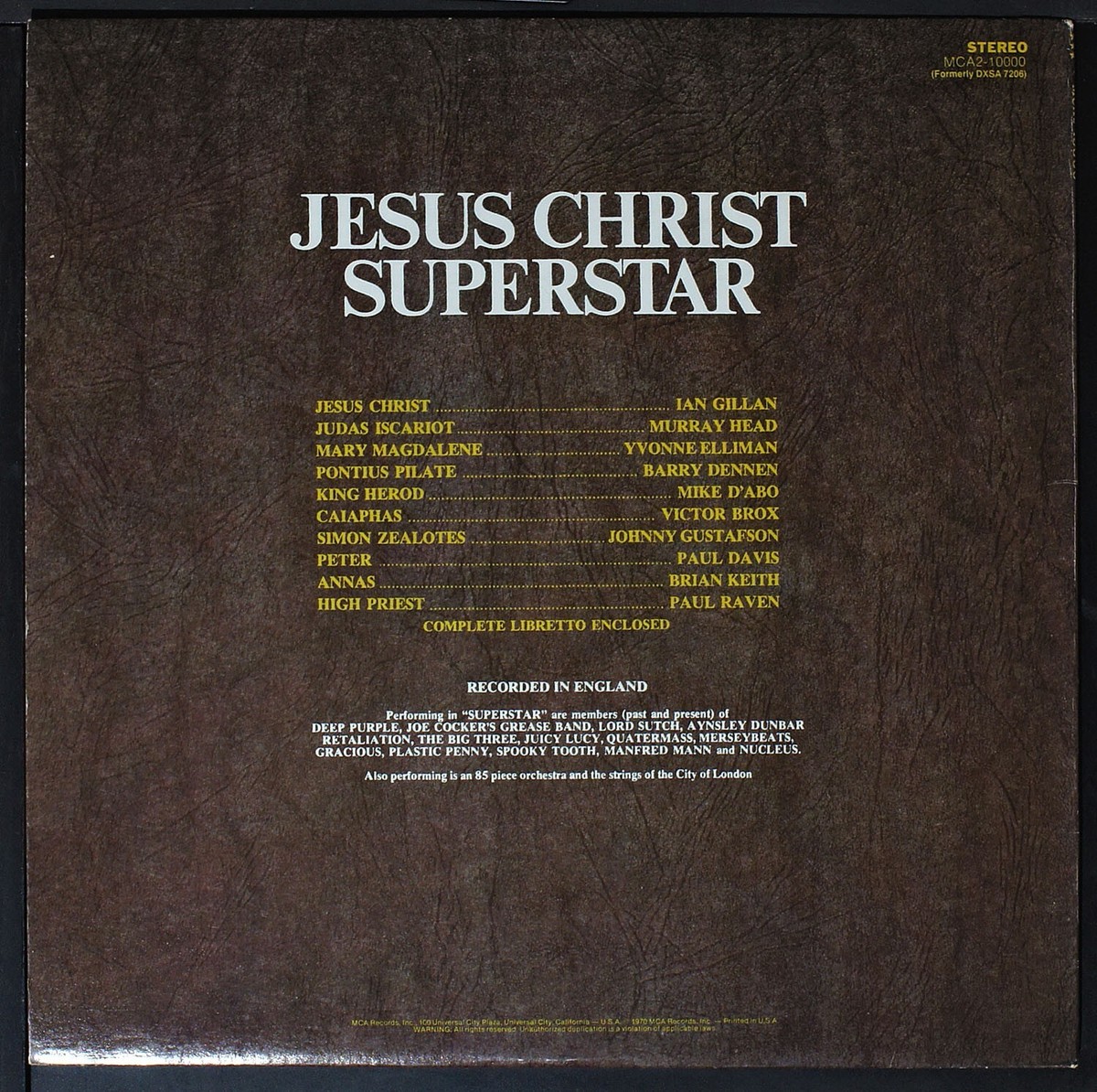 Jesus Christ Superstar Original Cast (reissue) LP record [NHA5