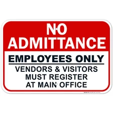 No Admittance Employees Only Sign,